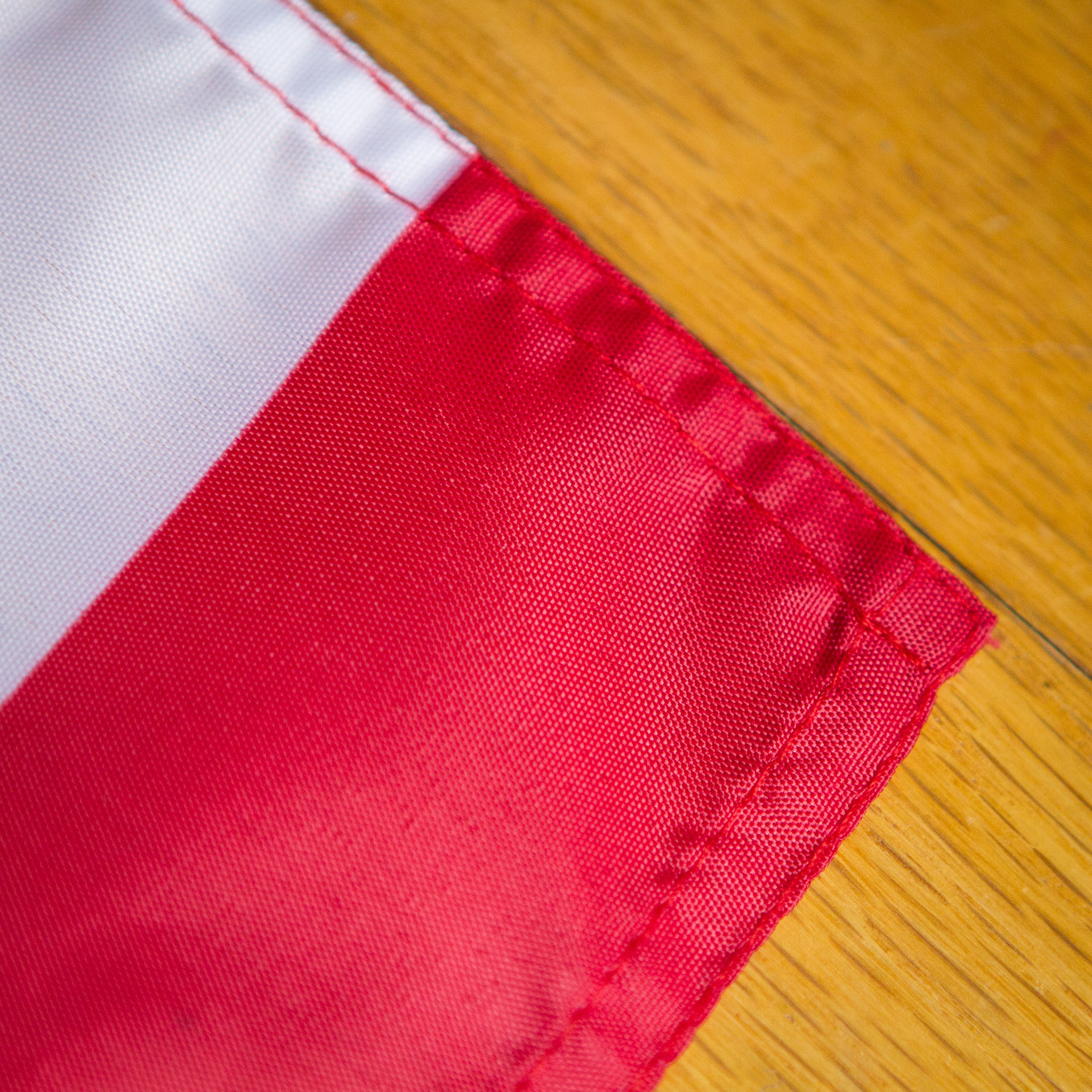 Bourbon Patriot Flag Sewn Edges Close-up