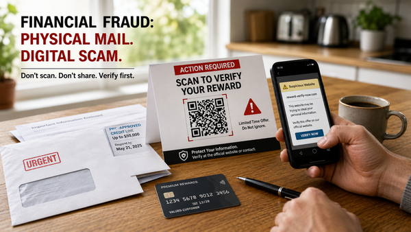 Unsolicited QR Codes in the Mail: How Physical Mailers and Formjacking Steal Your Credit Card Details
