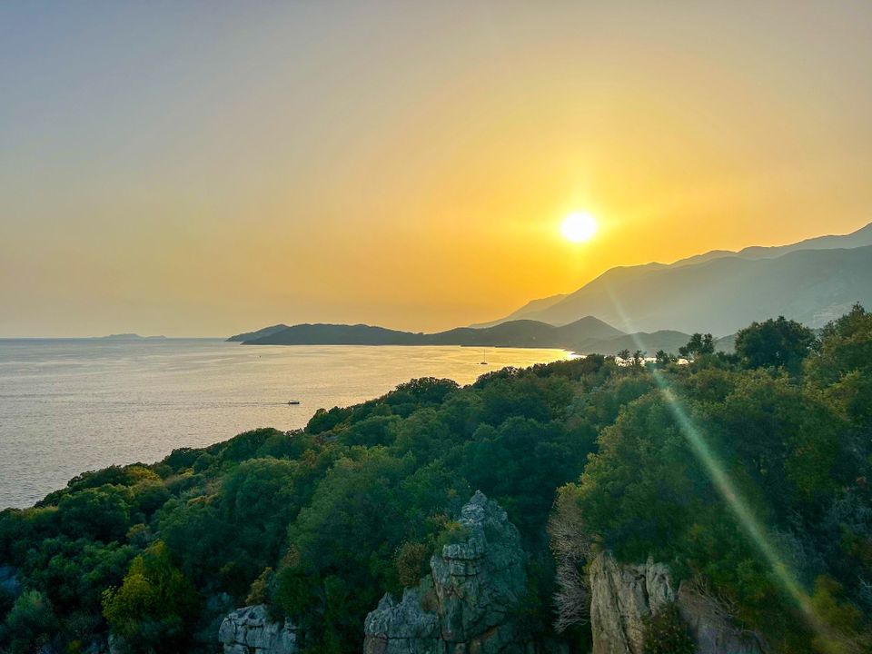 7pm, sunset at Big Pebble Beach, Kas.