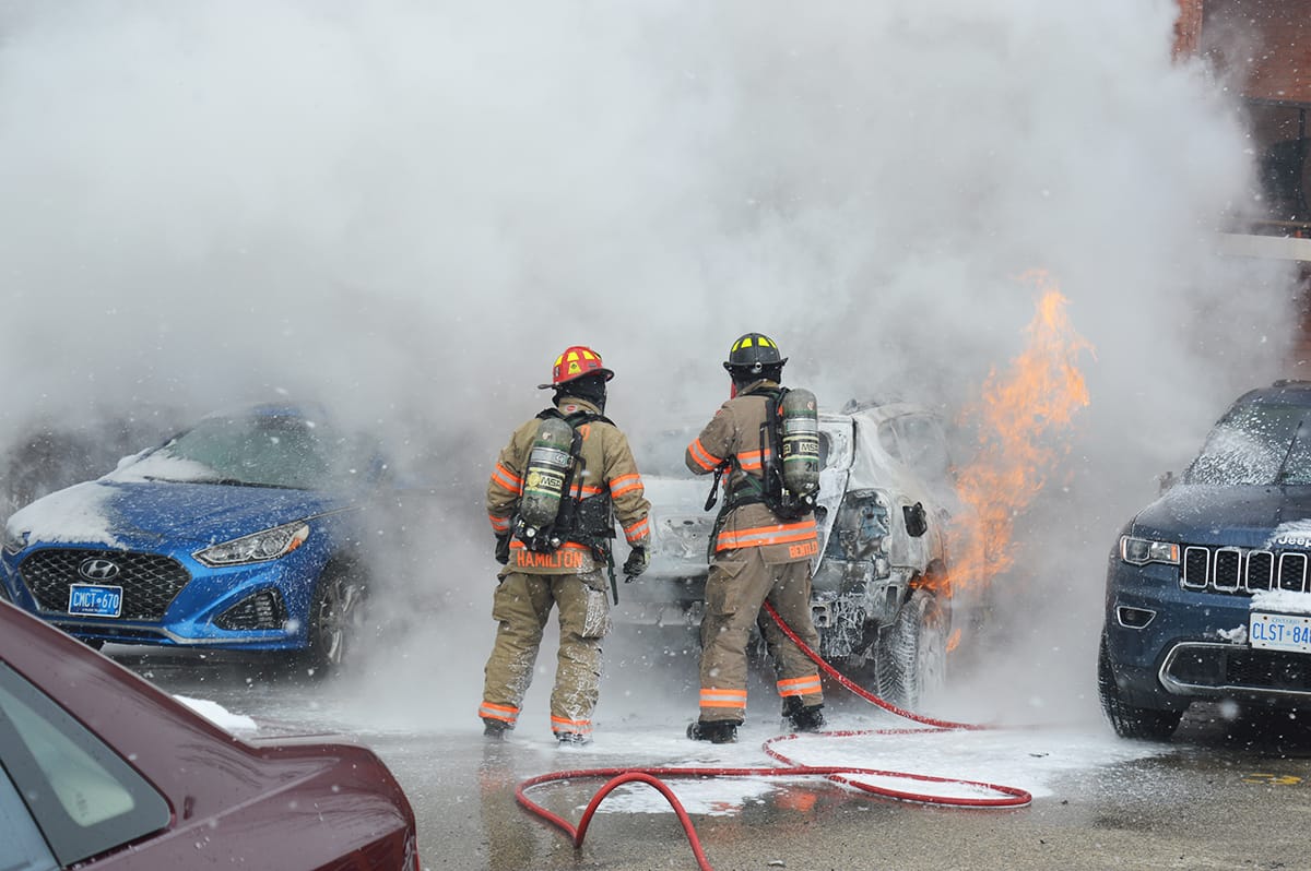 No one injured in Fergus vehicle fire