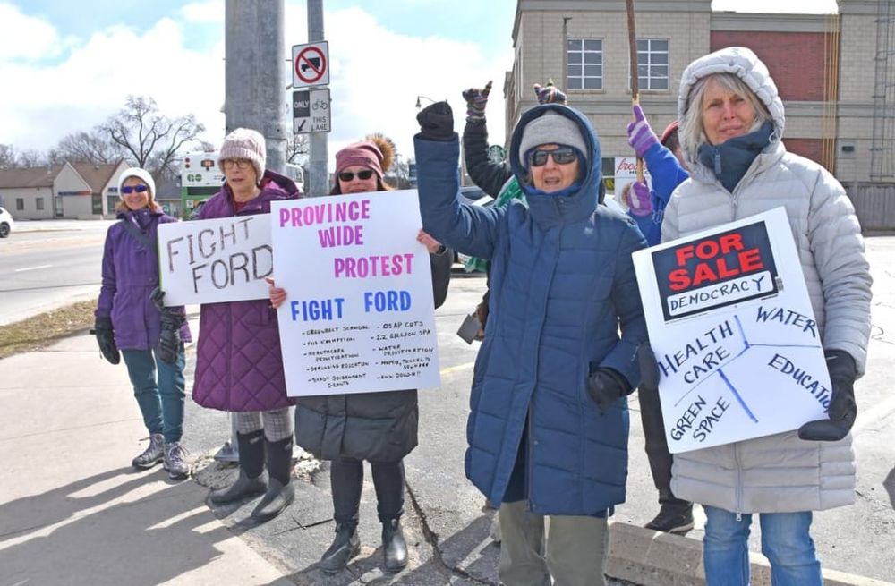Protesters rail against premier at Guelph ‘Fight Ford’ event post image