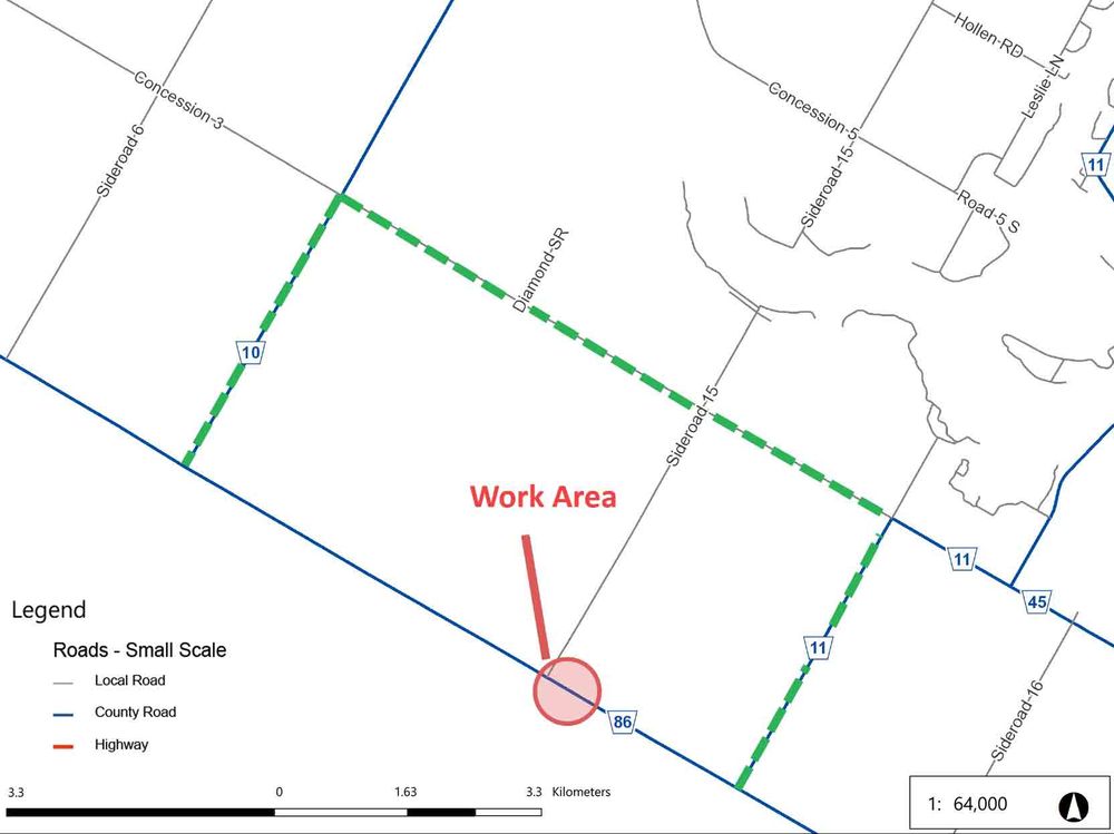 Wellington Road 86 closed for culvert construction post image