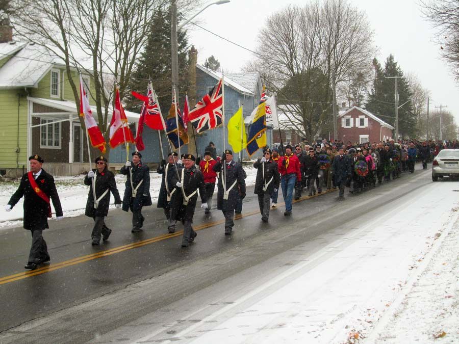 Crowds gathered at the Mount Forest cenotaph for the Remembrance Day service post image