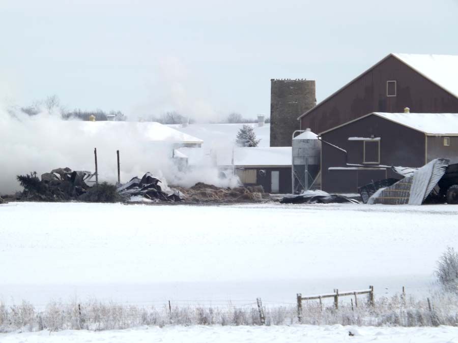 Large fire destroys implement shed post image