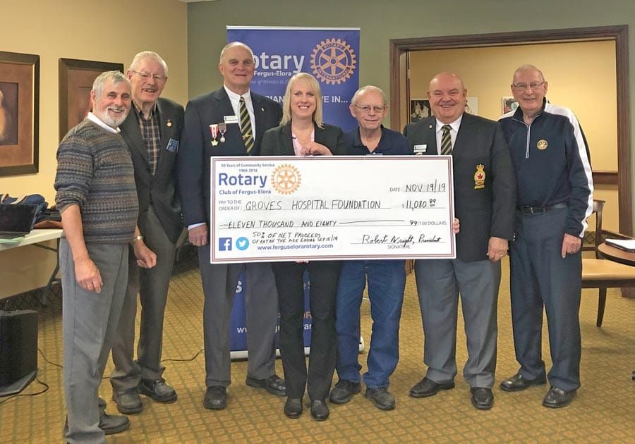 Rotary Club of Fergus-Elora presents cheque to Groves Hospital Foundation post image