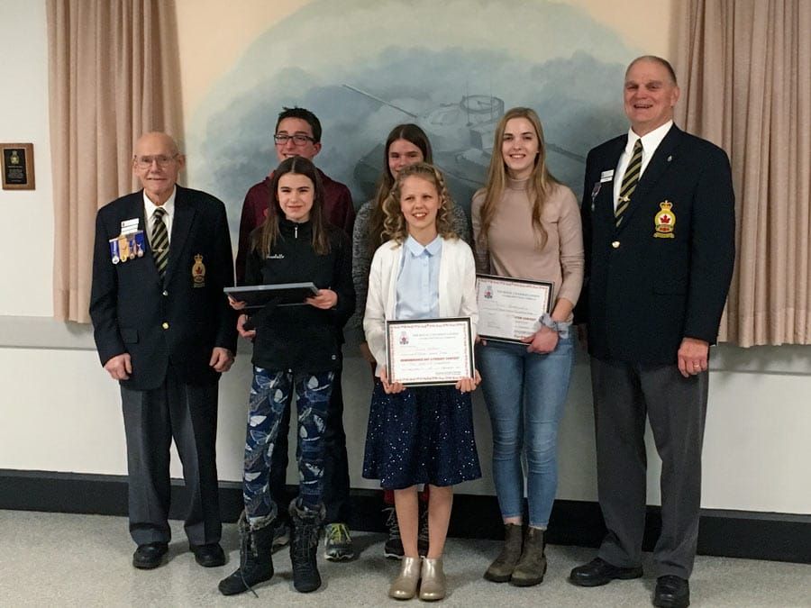 Winners of Fergus Legion youth Remembrance Day contest recognized post image