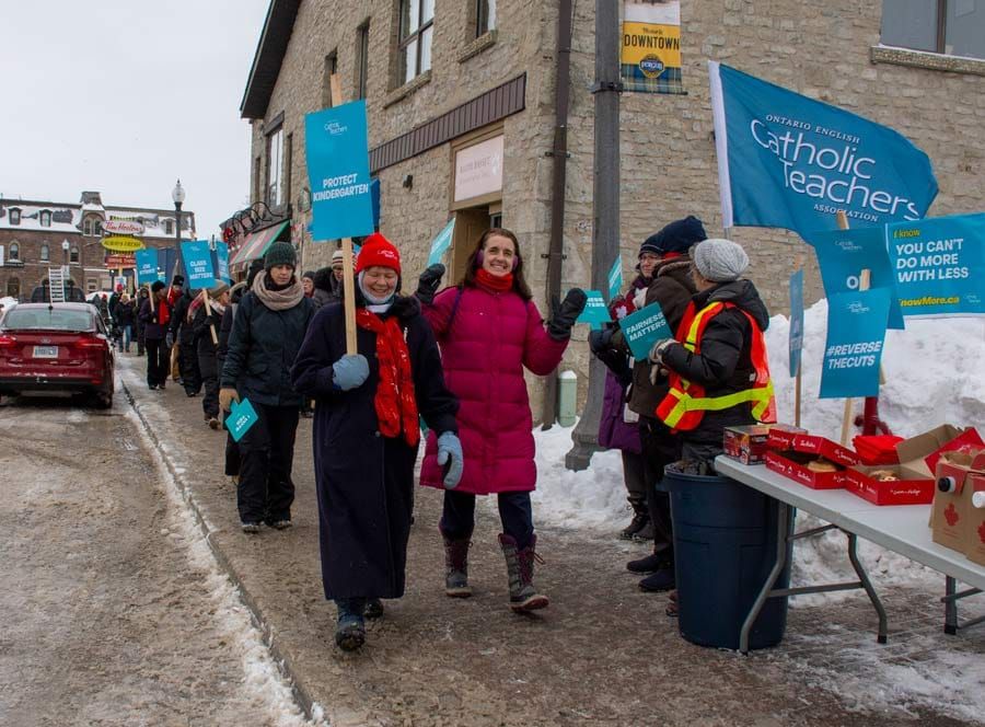 Ontario English Catholic Teachers Association held a province-wide, one-day strike post image
