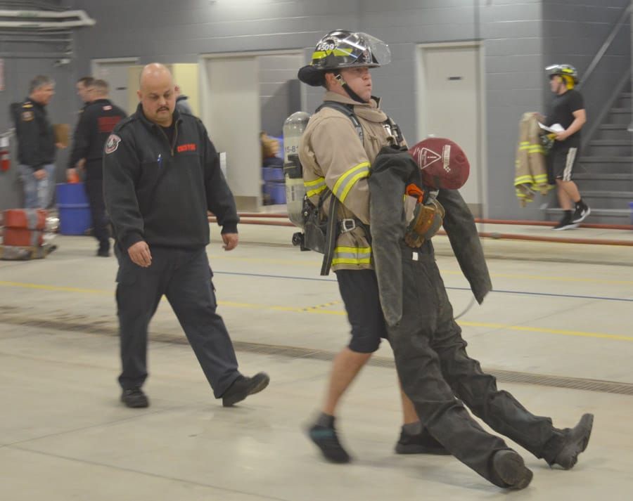 Volunteer firefighter recruits endure physical fitness tests in Hillsburgh post image