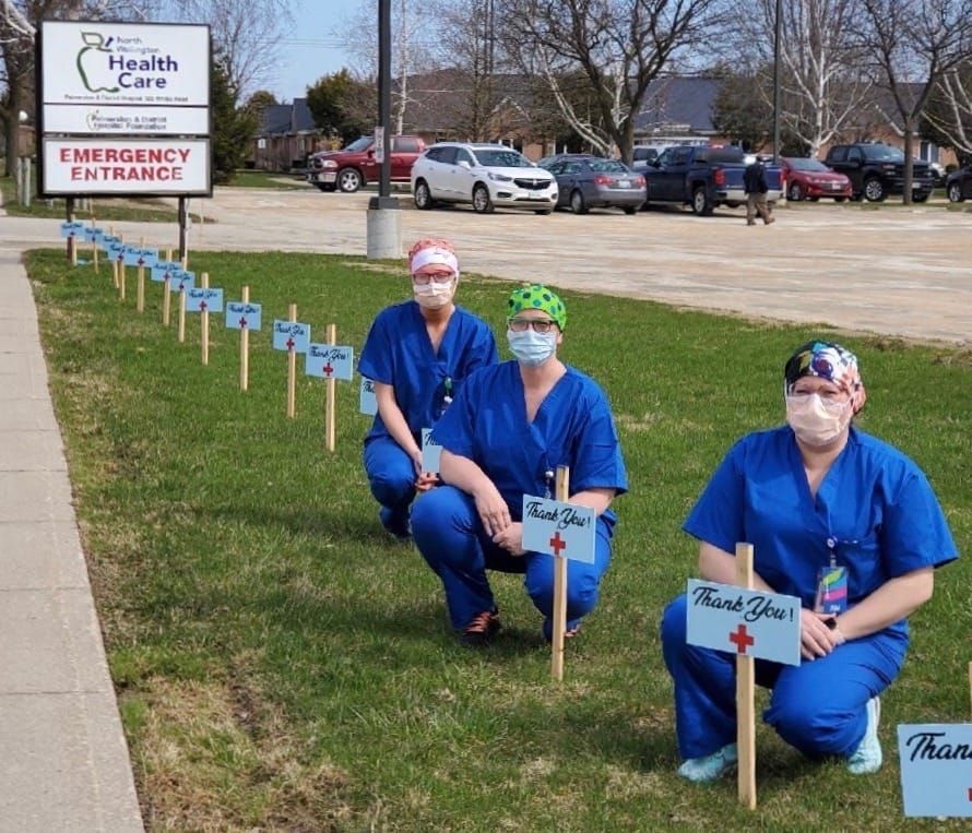 Signs, rocks pay tribute to health care workers at Palmerston hospital post image