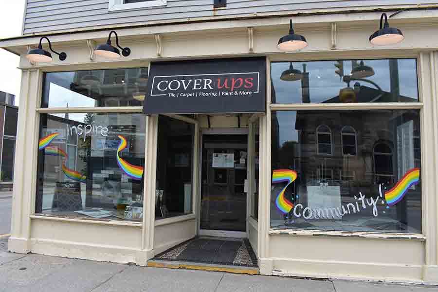 Downtown Fergus connected by rainbows post image