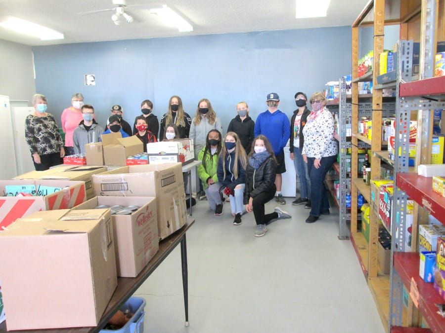 Grade 7 students, teachers donate 450 pounds of non-perishables to Mount Forest Community Food Pantry post image