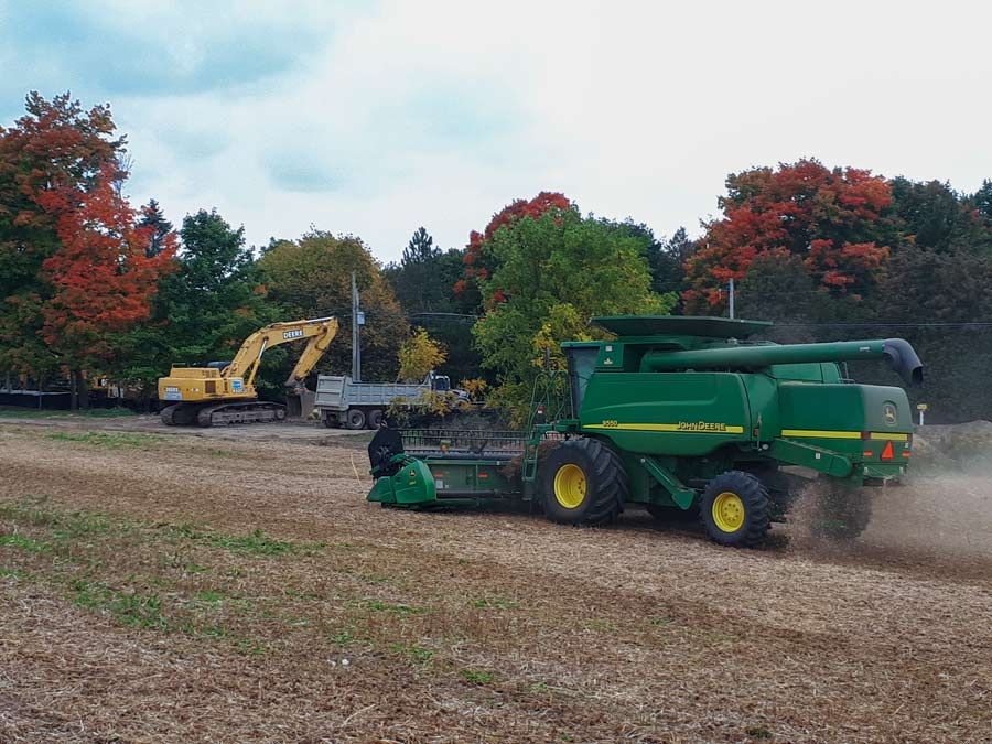 Last soybean harvest on land now to become South River subdivision post image