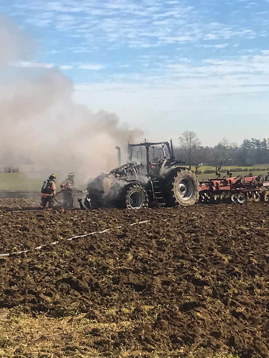 Centre Wellington firefighters attended a tractor fire northwest of Elora post image