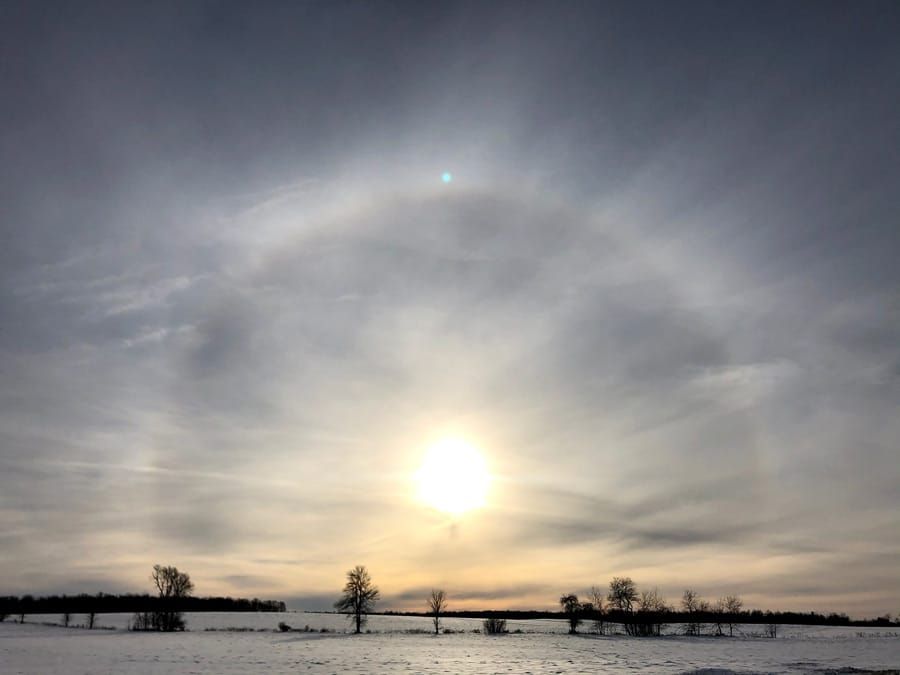 Sun dog over Minto post image