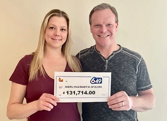 Elora couple wins more than $130,000 in Lotto 6/49 draw post image