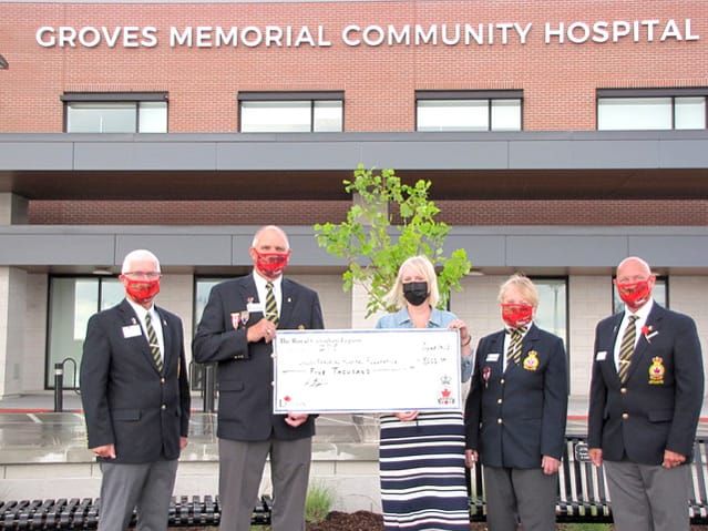 Ontario Command of the Royal Canadian Legion makes donation to Groves Hospital post image
