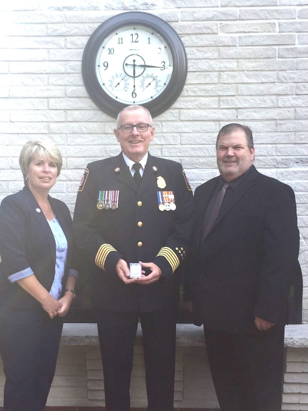 Wellington North retired fire chief Dave Guilbault presented with 45-year service bar post image