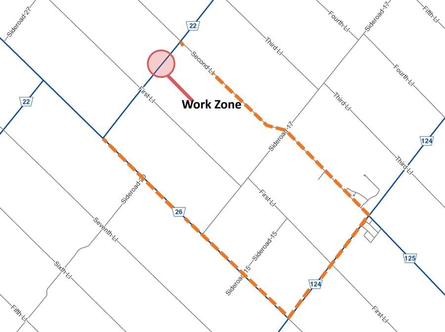 Wellington Road 22 closed for culvert, road replacement post image