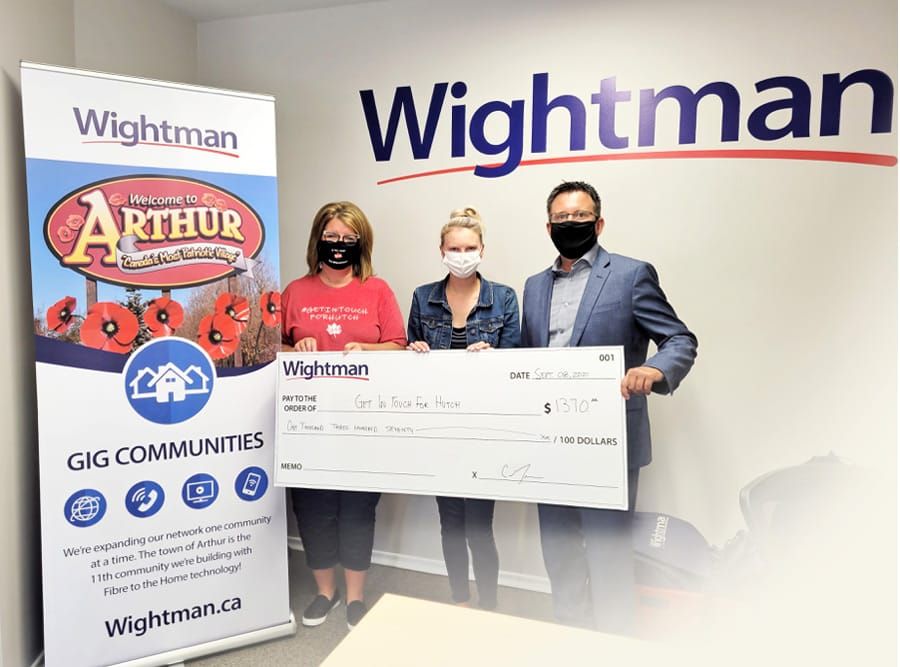 Wightman donates over $1,300 to Get In Touch for Hutch post image