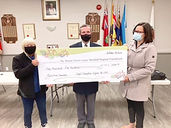 Mount Forest Legion donates Catch the Ace cash to hospital, Patriots post image