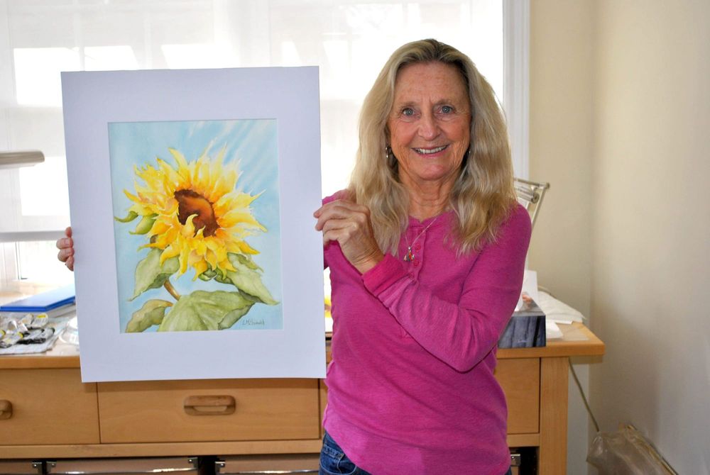 Fergus artist selling sunflower watercolour to support Ukraine post image