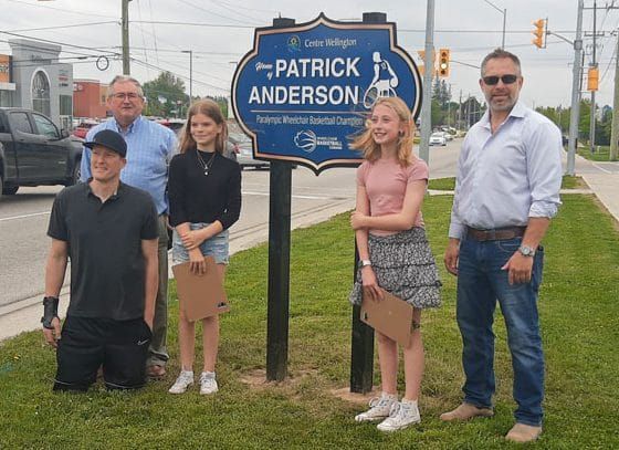 Wheelchair basketball star Patrick Anderson honoured with a sign in his hometown post image
