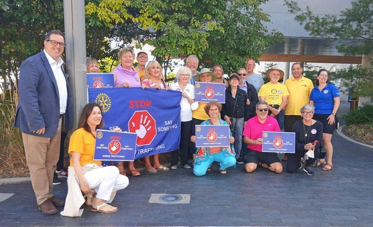 Guelph South Rotary Club raises flag to raise awareness of human sex trafficking post image