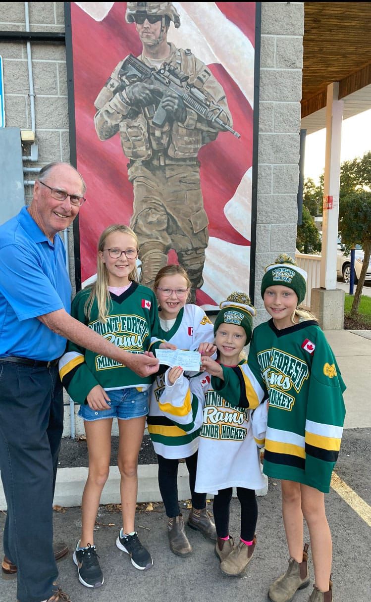 Mount Forest Legion's Catch the Ace makes donation to Mount Forest Minor Hockey post image
