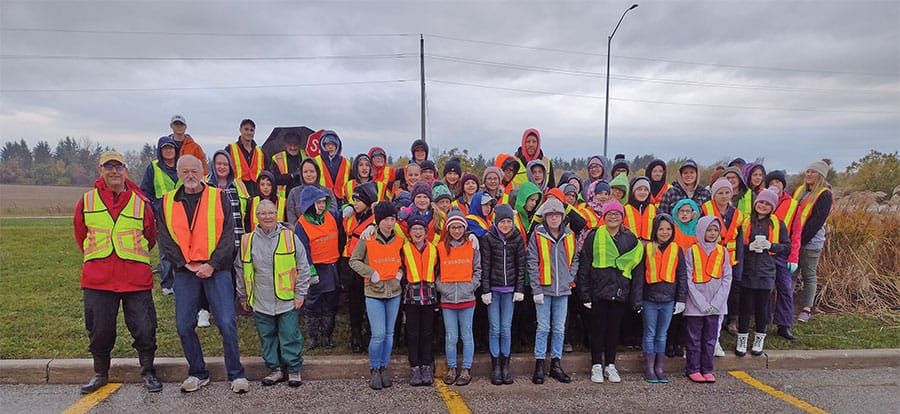 Maranatha Christian School students join Fergus Lions for roadside cleanup post image