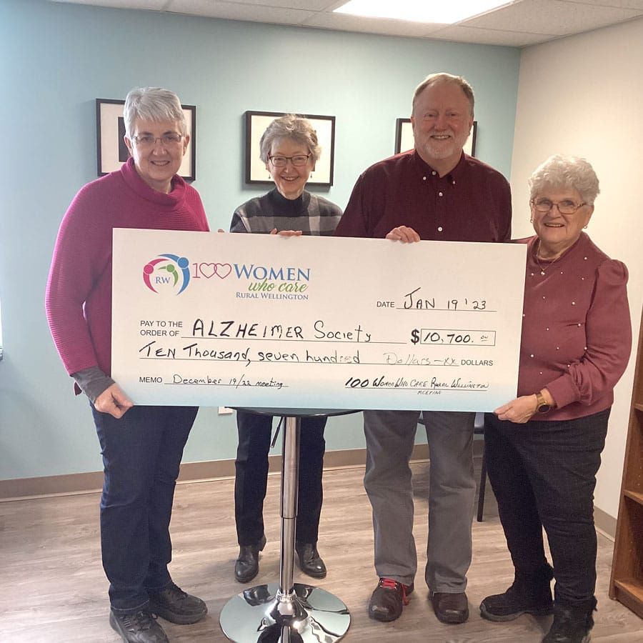 100 Women Who Care Rural Wellington make donation to Alzheimer Society Guelph Wellington post image