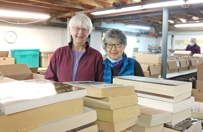 Elora Festival Book Sale volunteers ready to take donations post image
