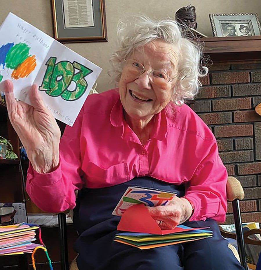Firefighters, students help Sytske Drijber celebrate 103rd birthday post image