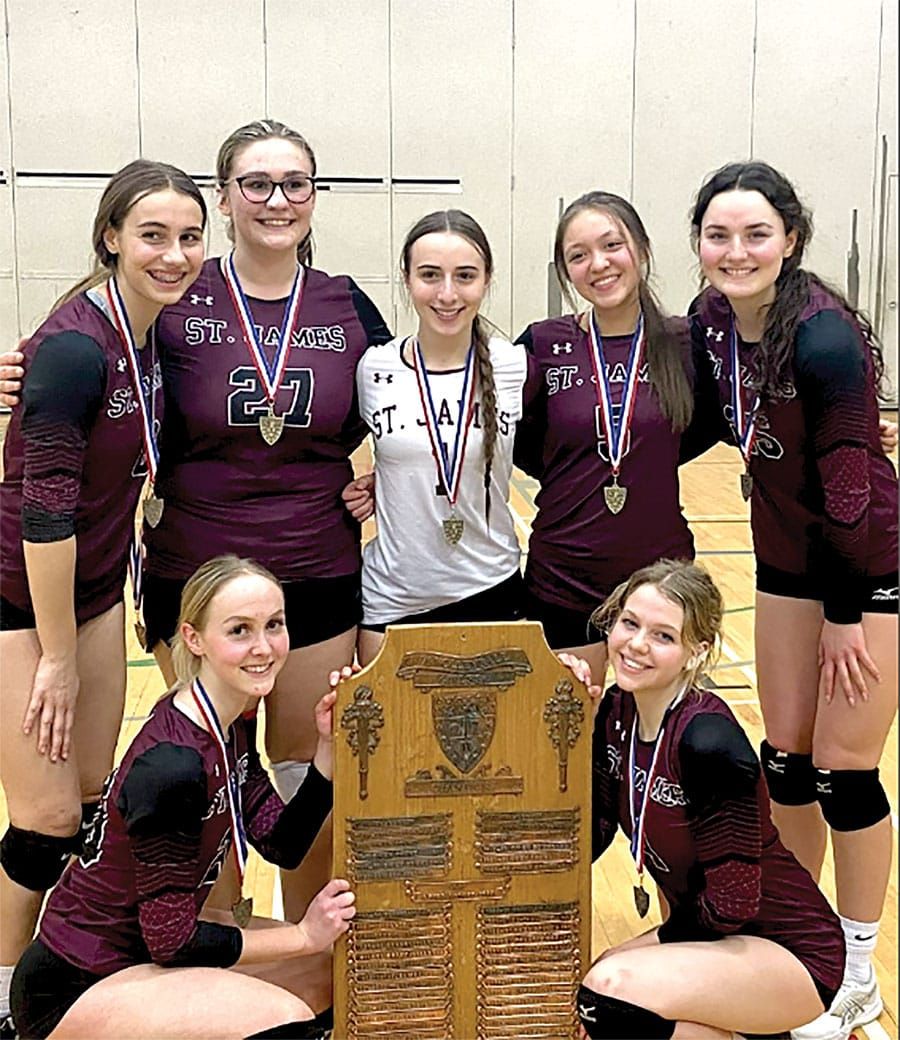 St. James Catholic High School senior girls volleyball team win at CWOSSA Volleyball Championship post image