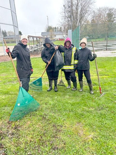 Volunteers help with ball diamond cleanup post image
