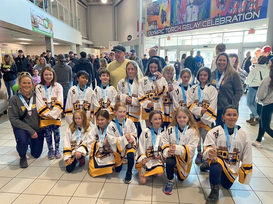 Elora Fergus Edge Ringette Fun 3 White (Halls) team wins silver in Kitchener tournament post image
