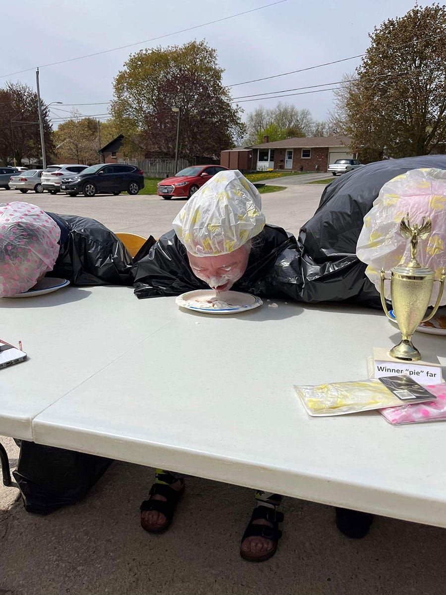 Pie-eating contest with Birmingham Retirement Community post image