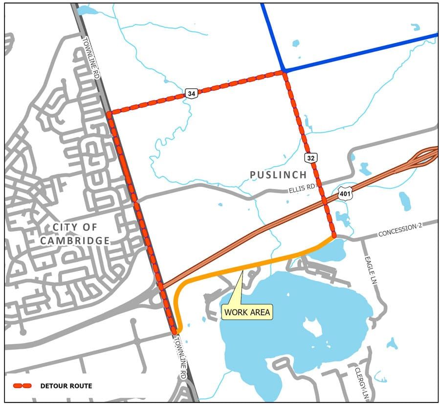 Full road closure begins in July for Lake Road project in Puslinch post image
