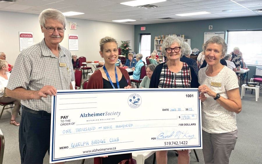 Guelph Bridge Club raises $1900 for Alzheimer Society post image