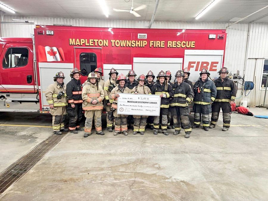 Mapleton fire rescue Moorefield station donates $5,100 to Muscular Dystrophy Canada post image