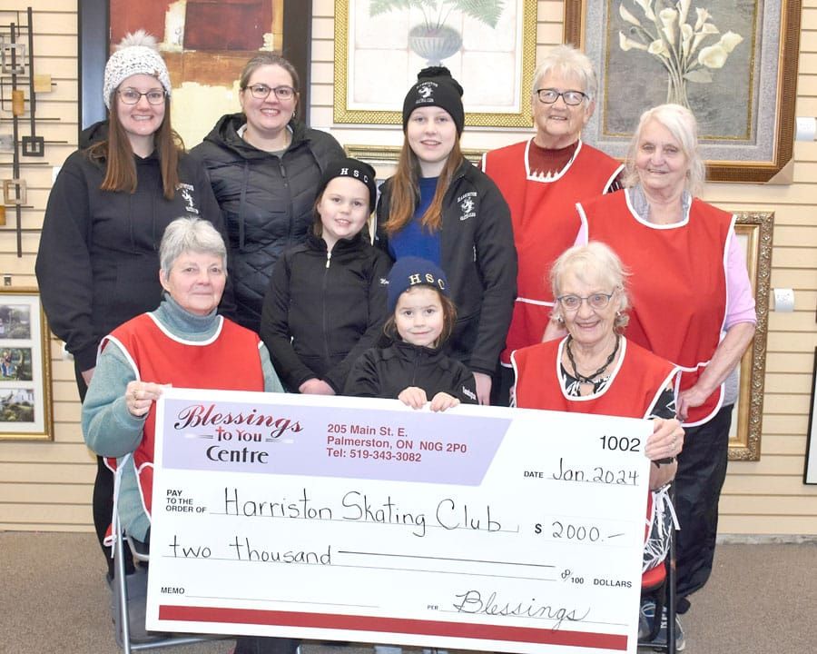 Blessings to You Centre presents $2000 cheque to Harriston Skating Club post image