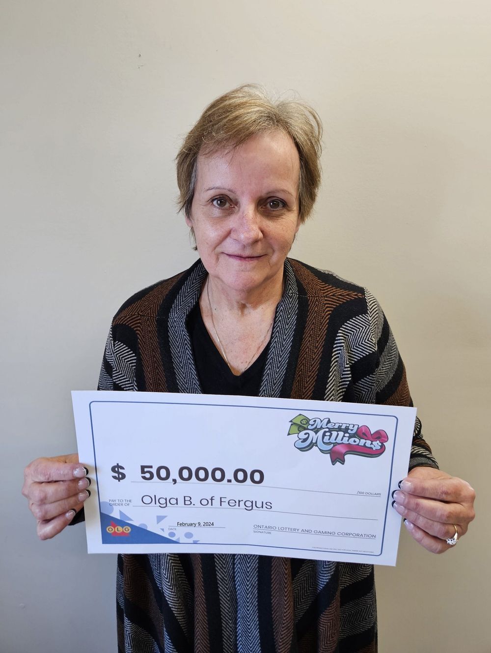 Fergus woman wins $50,000 in OLG game post image
