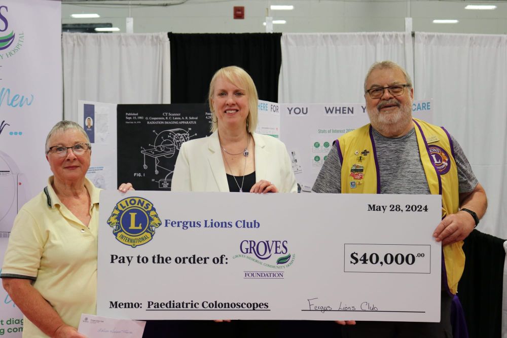 Fergus Lions Club donates $40,000 to Groves Hospital Foundation post image