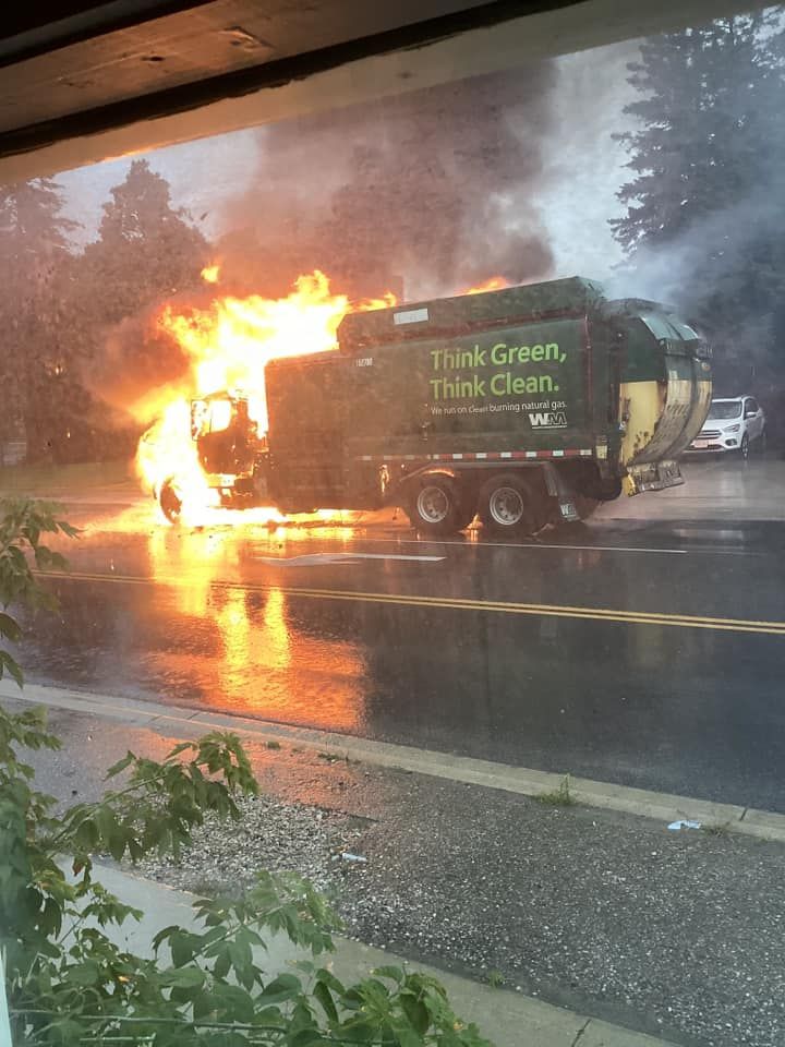 Natural gas recycling truck destroyed by fire post image