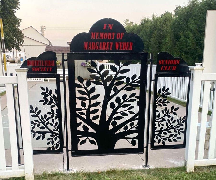 Harriston Horticultural Society and Senior's Centre unveils 'Tree of Life'  memorial gate post image
