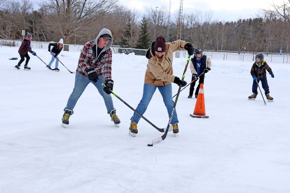 Hockey fun on outdoor rink at Elora arena post image