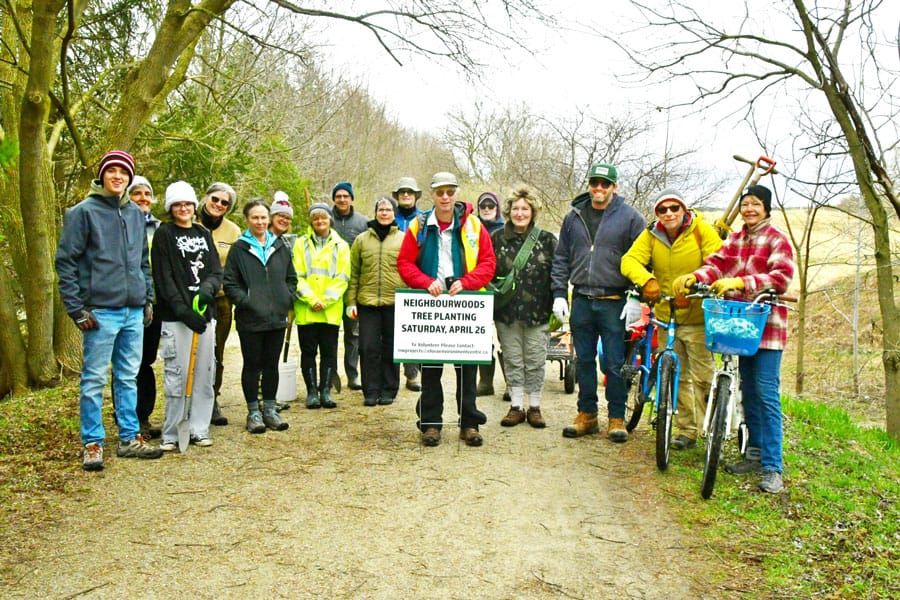 Neighbourwoods volunteers plant trees along Trestle Bridge Trail post image