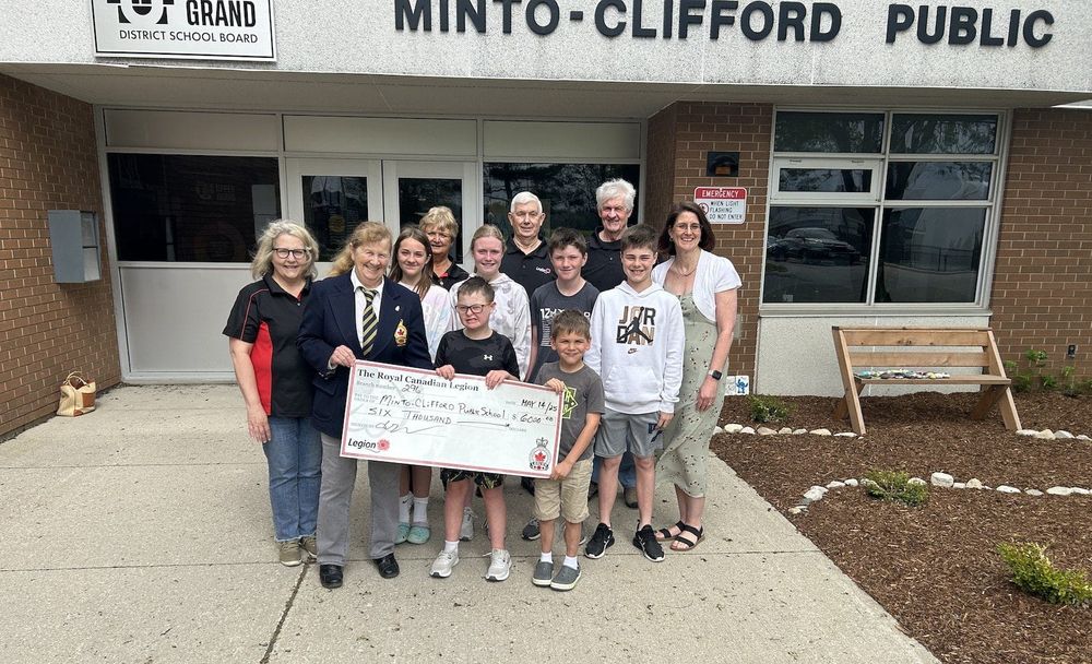 Harriston Legion presents $6,000 cheque to Minto-Clifford Public School post image