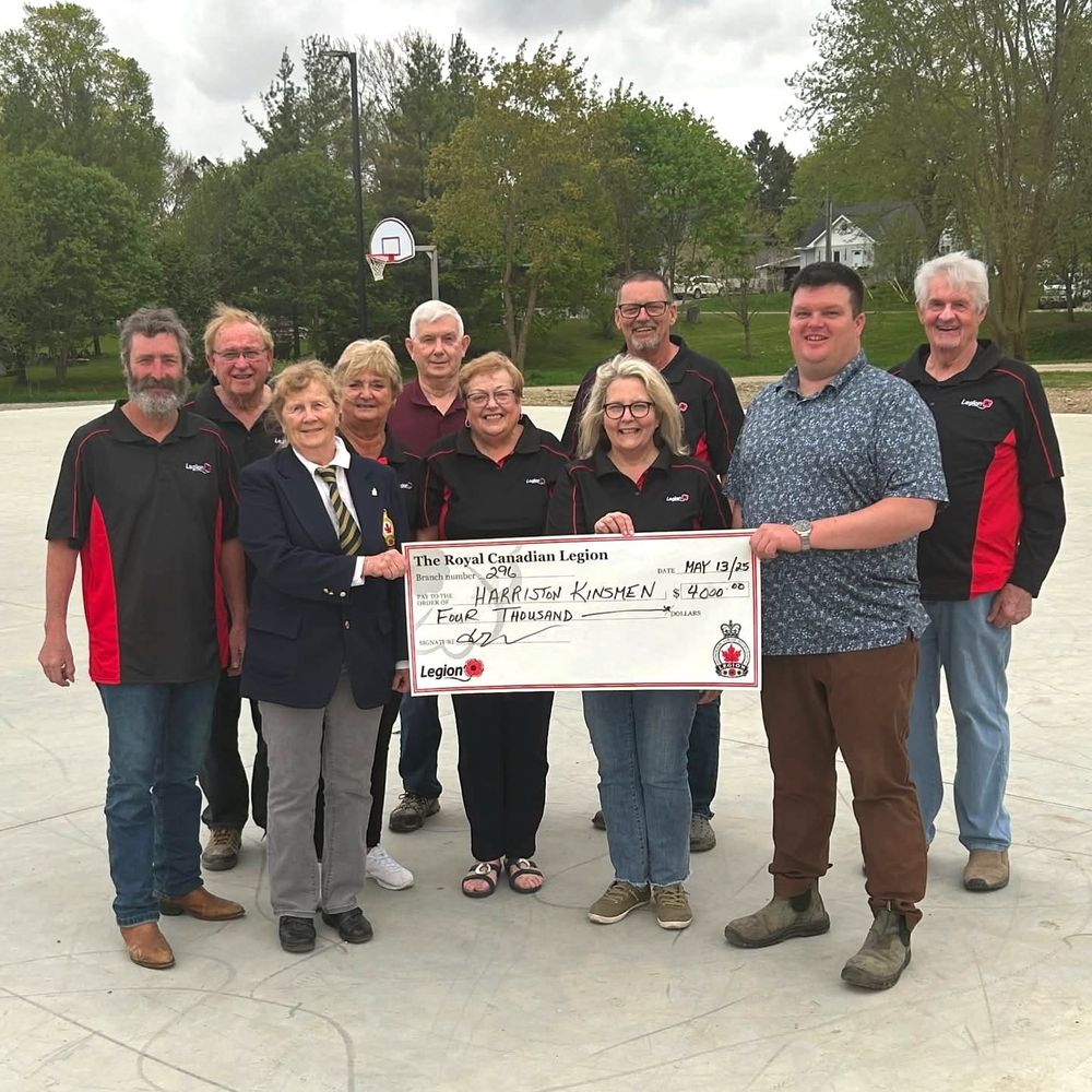 Harriston Legion donates $4,000 to sports pad post image