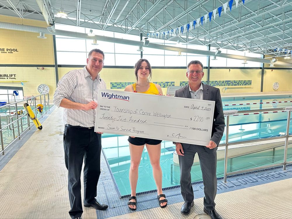 Wightman donates $2,200 to the Centre Wellington Swim to Survive program post image