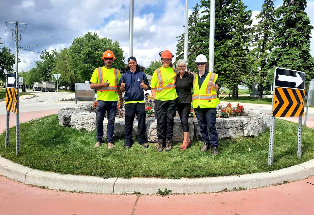 County partners with local  groups on roundabout planting post image